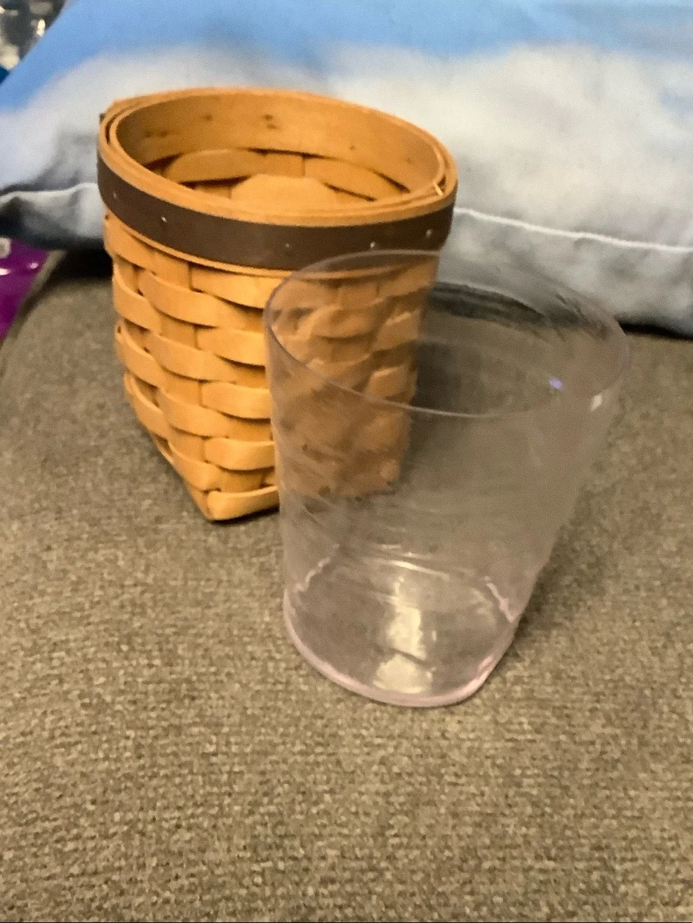 Longaberger Tan and Brown Woven Tapered Basket